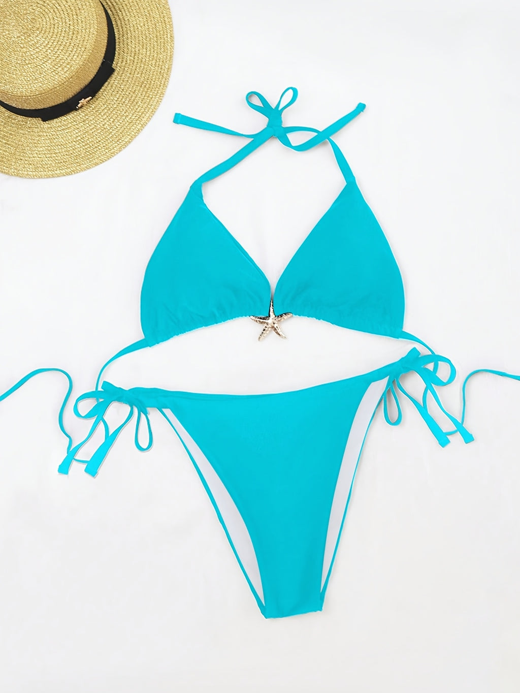 Bikini grande taille à étoile de mer dorée, trois coloris