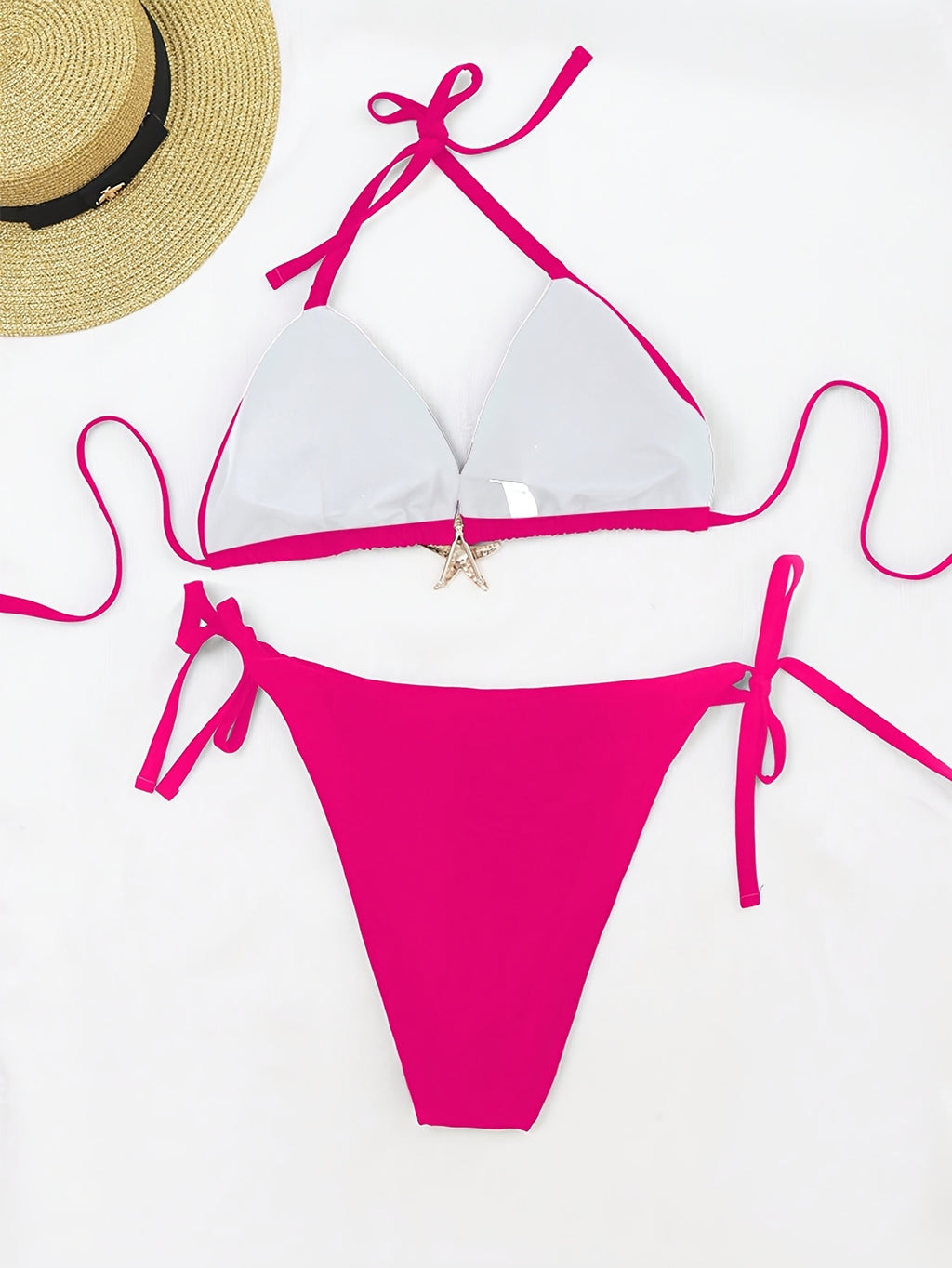 Bikini grande taille à étoile de mer dorée, trois coloris