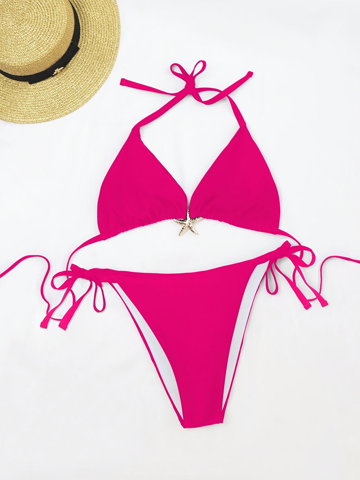 Bikini grande taille à étoile de mer dorée, trois coloris