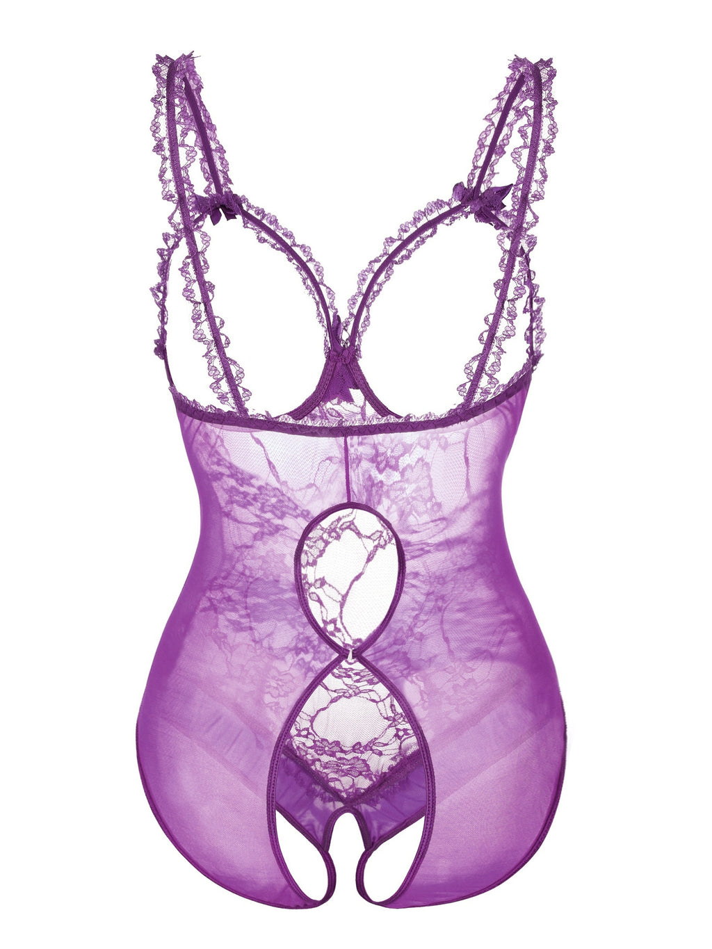Body grande taille à entrejambe ouvert en tulle floral souple