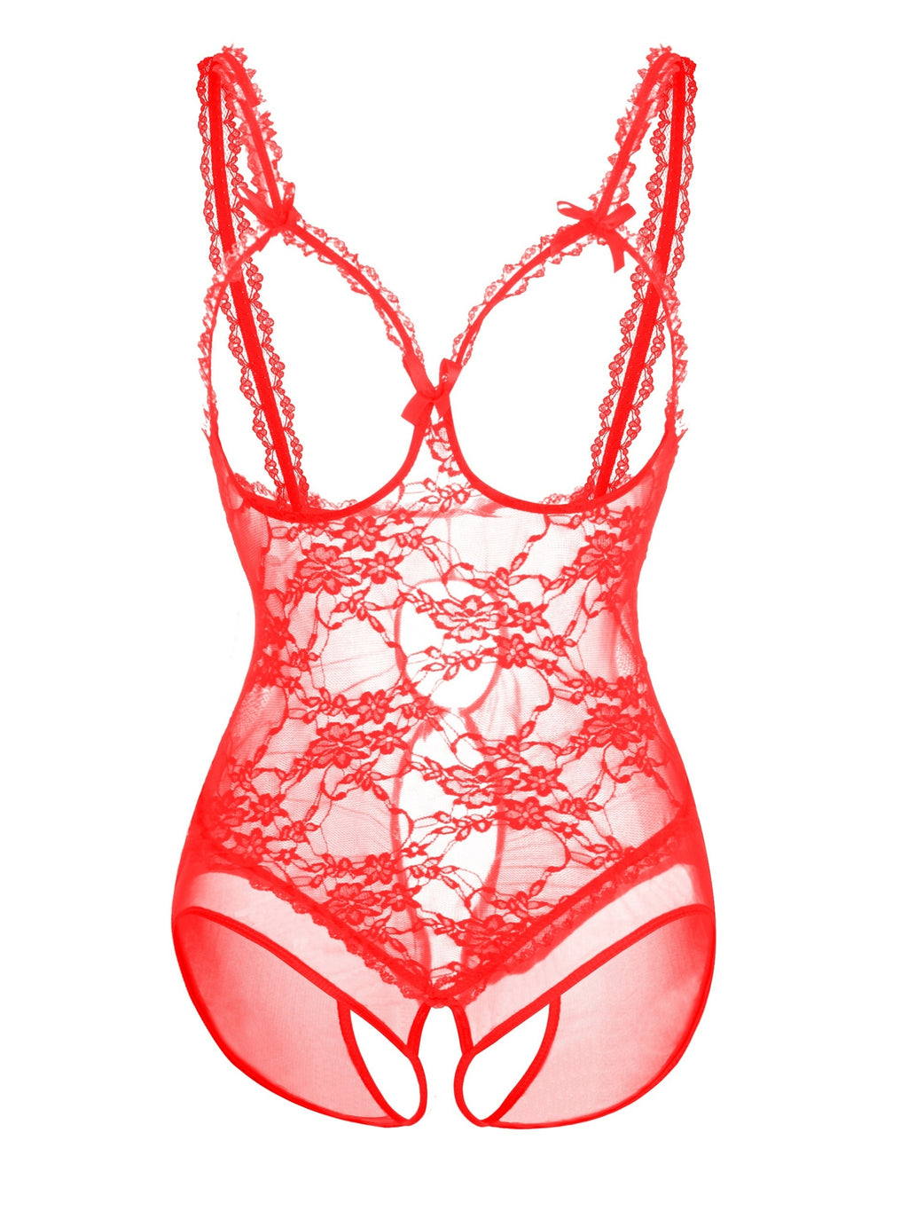 Body grande taille à entrejambe ouvert en tulle floral souple