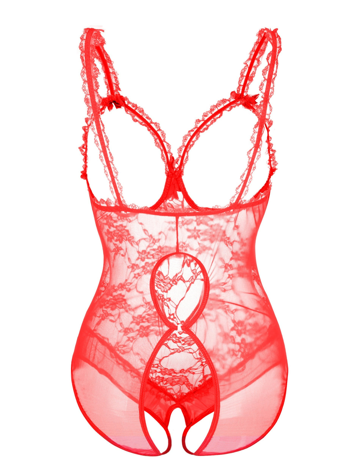 Body grande taille à entrejambe ouvert en tulle floral souple