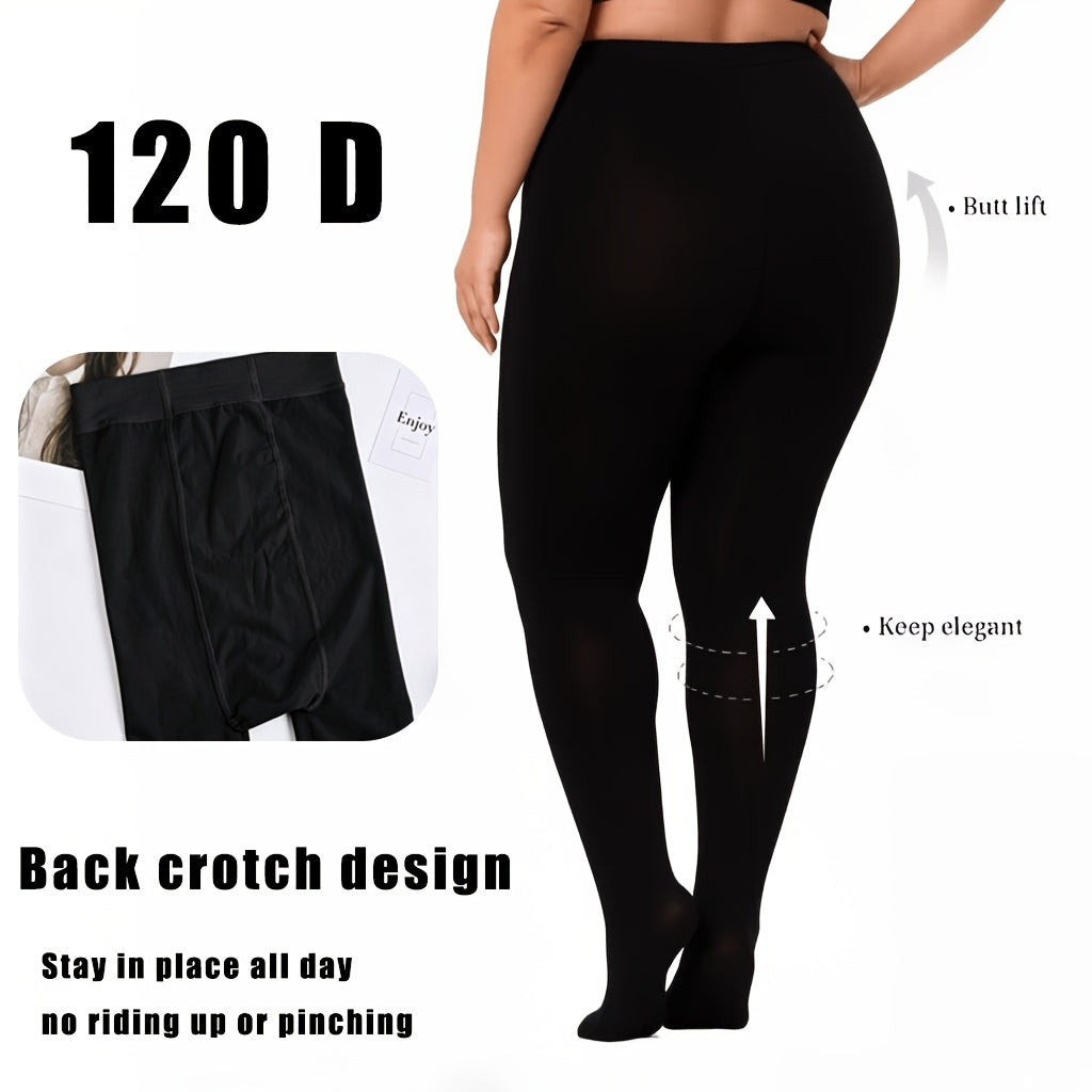 Collant grande taille 120 deniers en noir ou blanc opaque