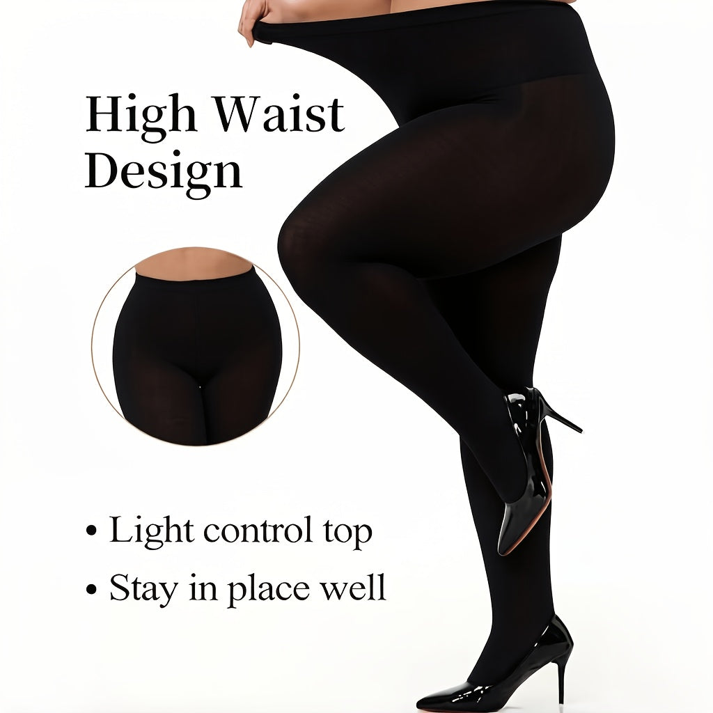 Collant grande taille 120 deniers en noir ou blanc opaque