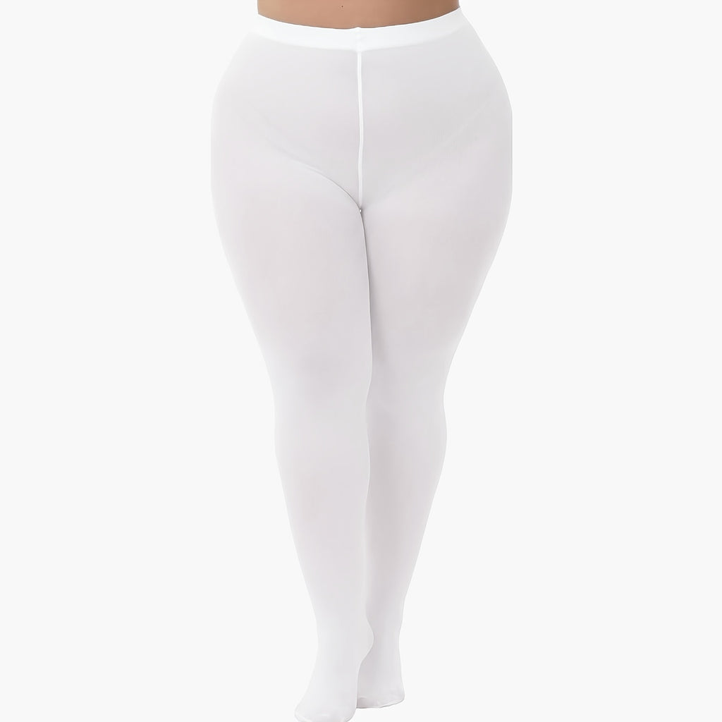 Collant grande taille 120 deniers en noir ou blanc opaque