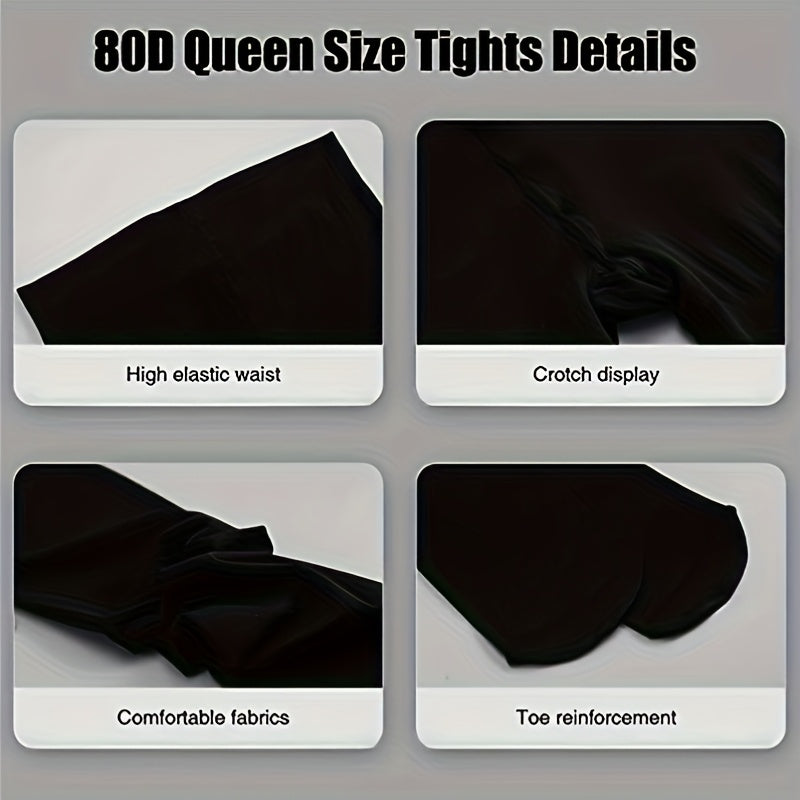 Collant noir opaque grande taille en 80 deniers, jusqu'au 4XL