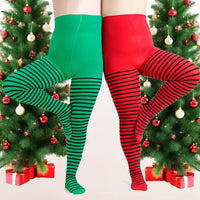 Collant rayé grande taille pour Halloween et les fêtes de Noël