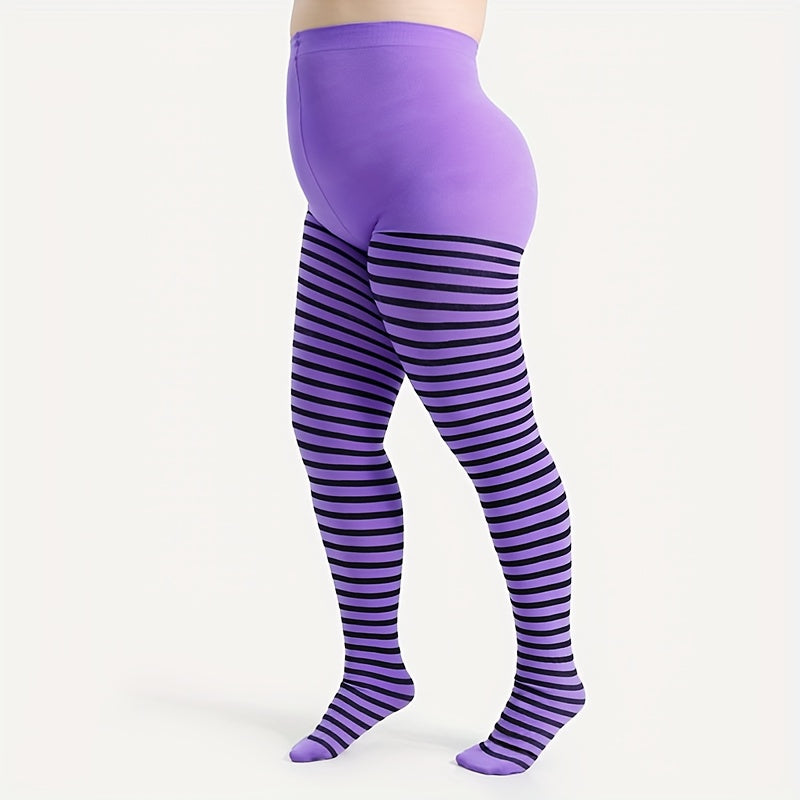 Collant rayé grande taille pour Halloween et les fêtes de Noël