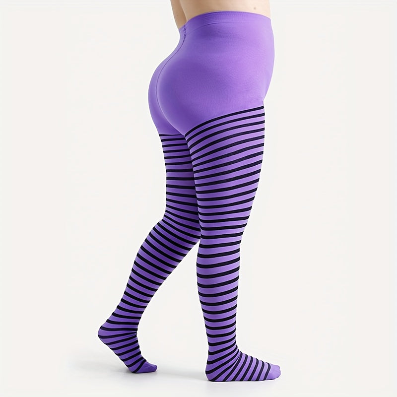 Collant rayé grande taille pour Halloween et les fêtes de Noël