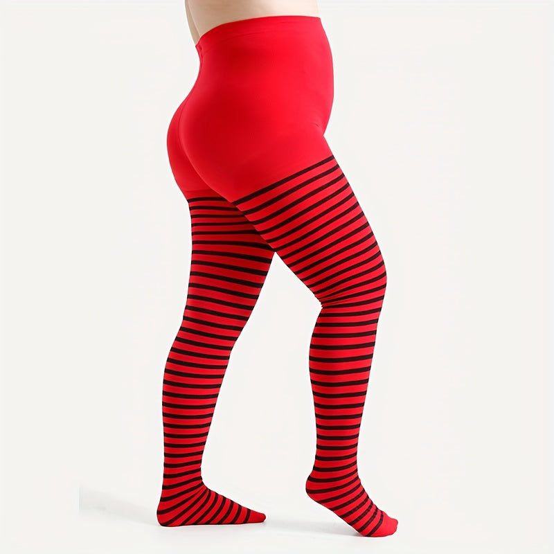 Collant rayé grande taille pour Halloween et les fêtes de Noël