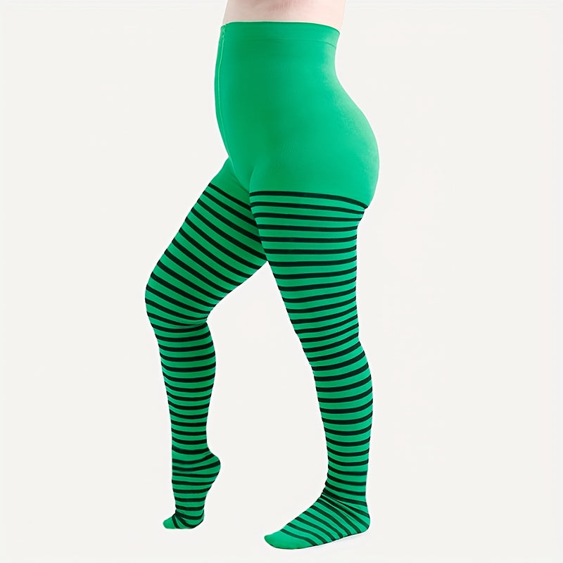 Collant rayé grande taille pour Halloween et les fêtes de Noël