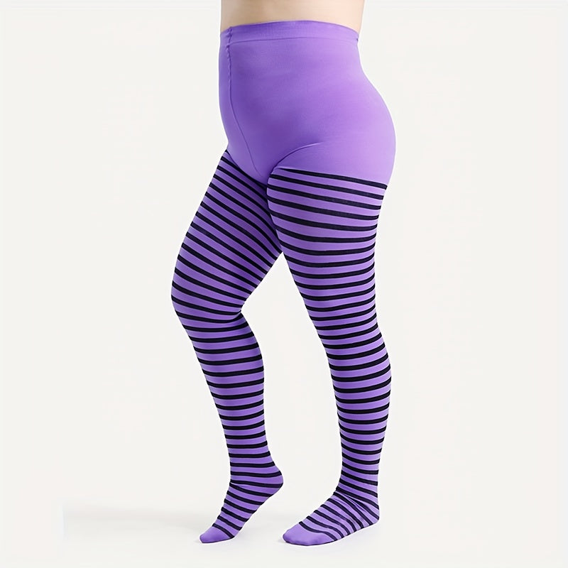 Collant rayé grande taille pour Halloween et les fêtes de Noël