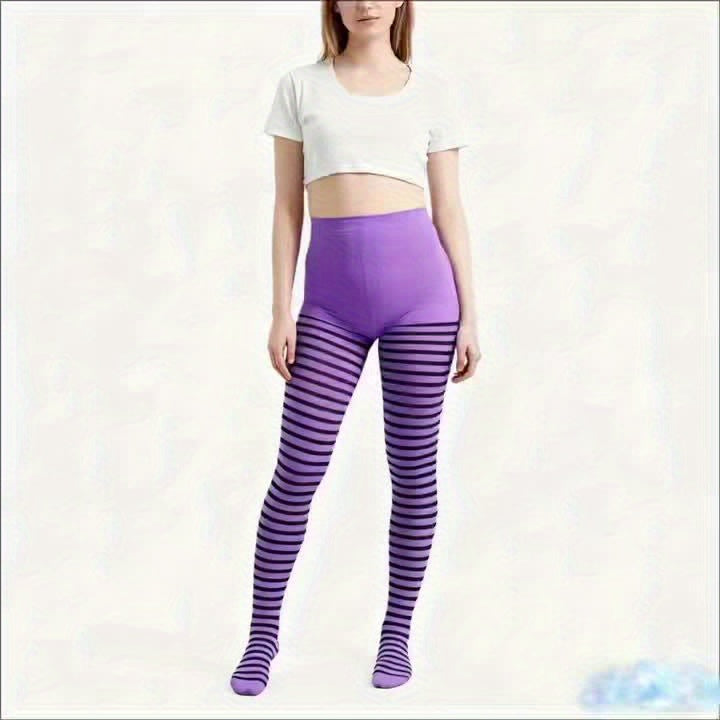 Collant rayé grande taille pour Halloween et les fêtes de Noël