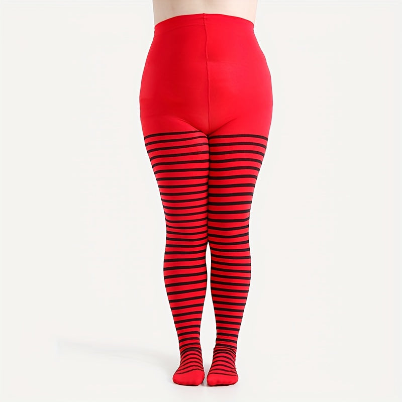 Collant rayé grande taille pour Halloween et les fêtes de Noël