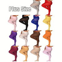 Collant grande taille en nylon, sept couleurs vives au choix