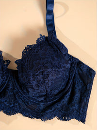Bonnets pleine hauteur en dentelle marine, lingerie grande taille
