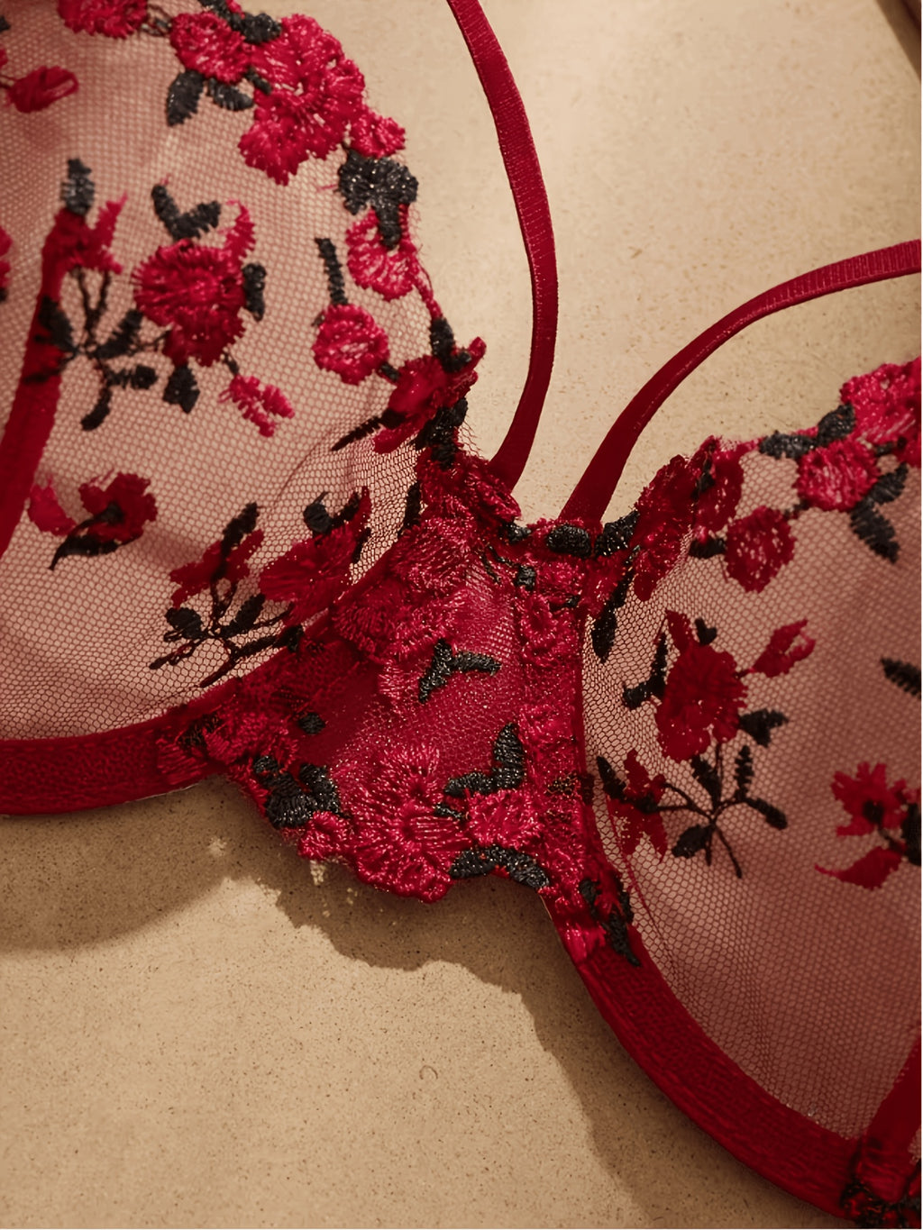 Porte-jarretelles et string, ensemble rouge grande taille