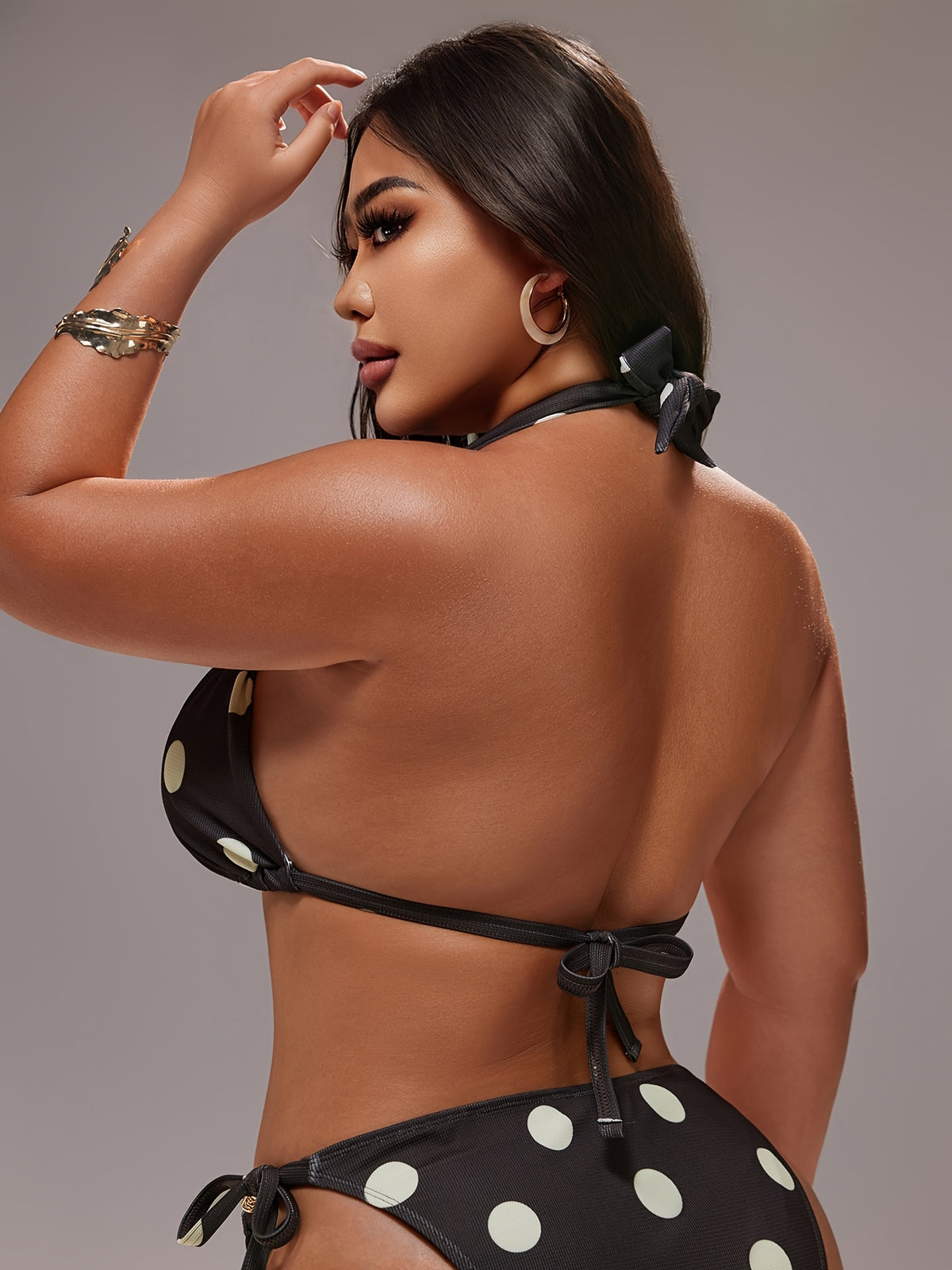Haut de bikini grande taille rayé marine, corail ou à pois
