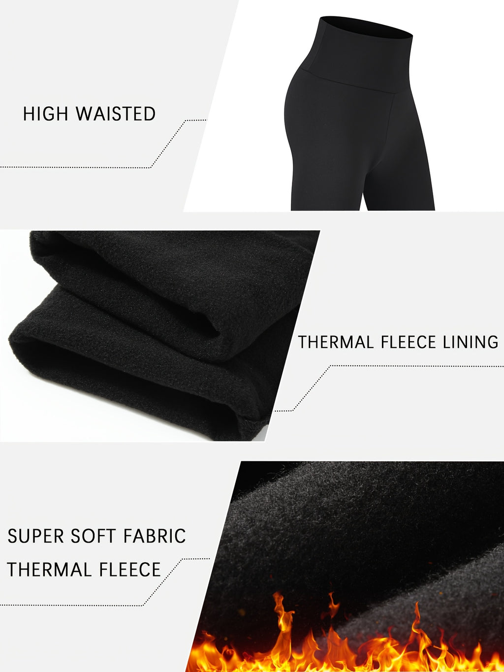 Legging grande taille molleton intérieur, duo de deux pièces