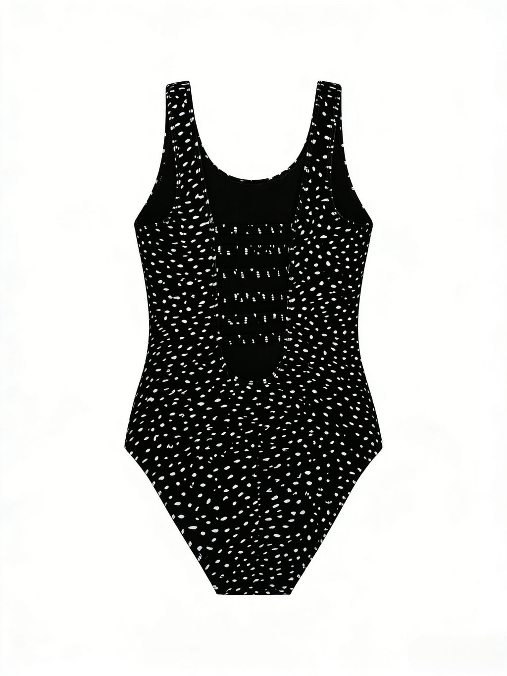 Maillot de bain grande taille à pois, dos ajouré en échelle