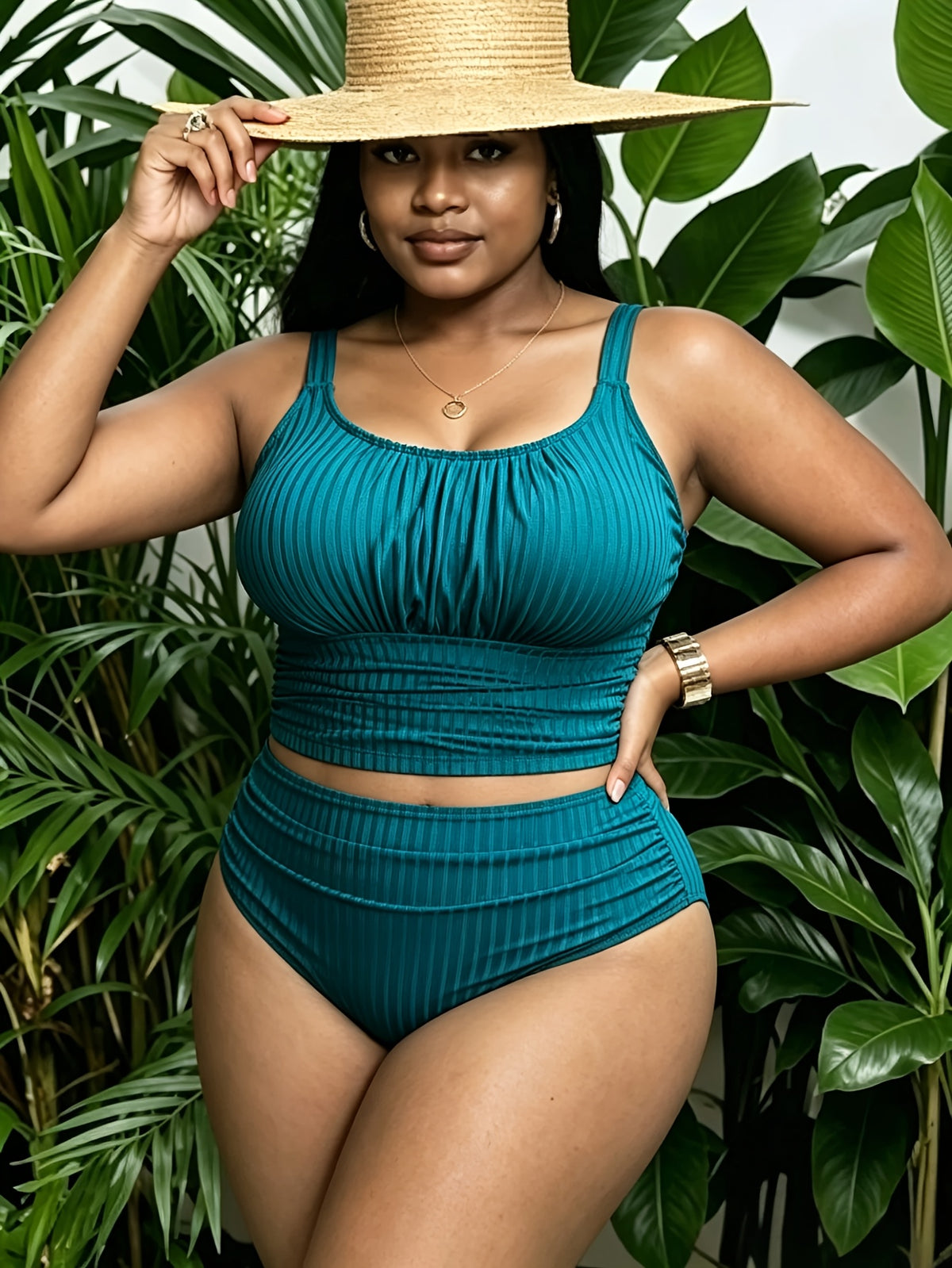 Maillot de bain grande taille en maille côtelée, six teintes