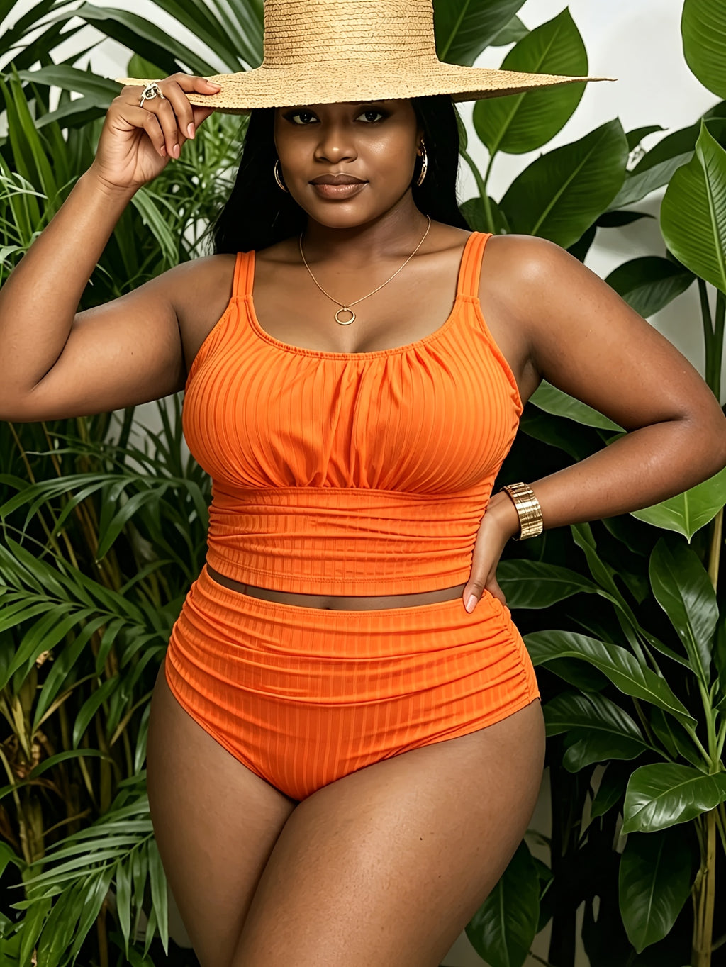 Maillot de bain grande taille en maille côtelée, six teintes
