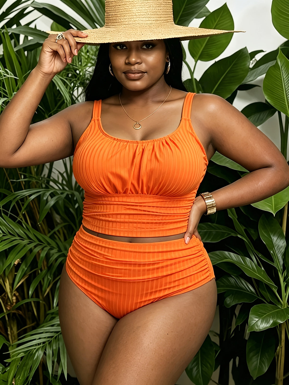 Maillot de bain grande taille en maille côtelée, six teintes