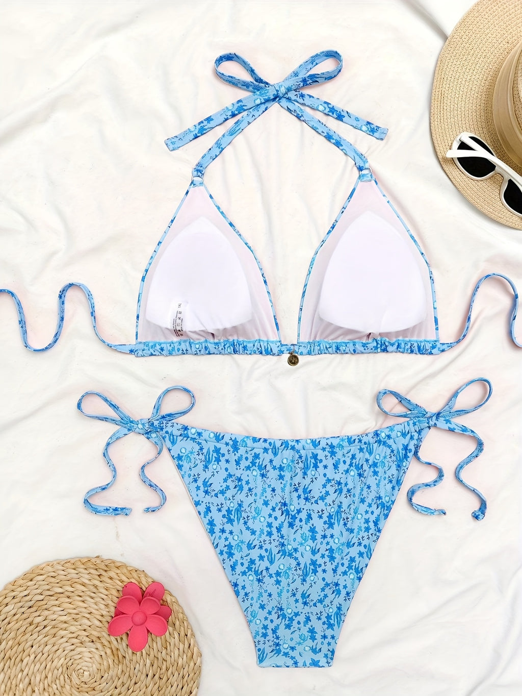 Maillot de bain grande taille fleuri à anneaux métalliques