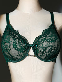 Parure de lingerie 5 pièces grande taille, dentelle verte